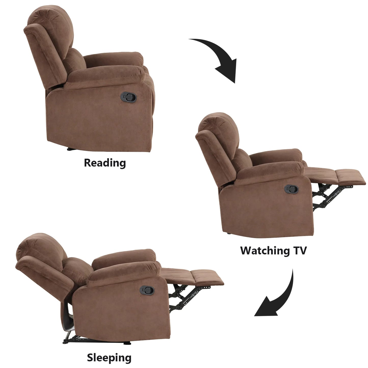 Fabric Upholstered Manual Recliner