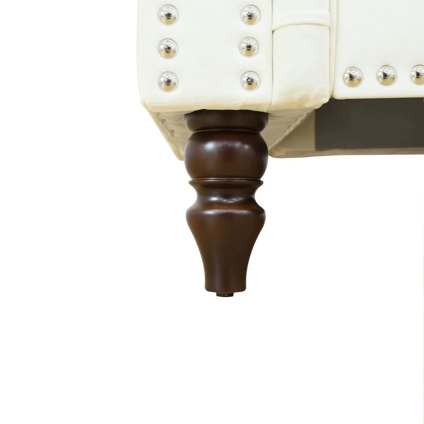 62.5 Inch White Flannelette 2 Piece Sofa Set with Anti-Insect Wood Frame