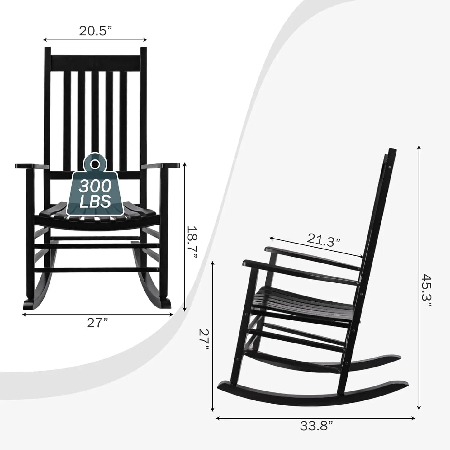 High-Backed Wooden Rocking Chair
