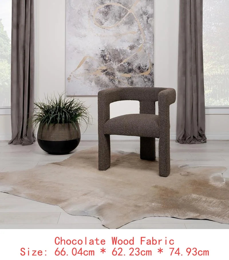 Chocolate Brown Boucle Upholstered Accent Chair