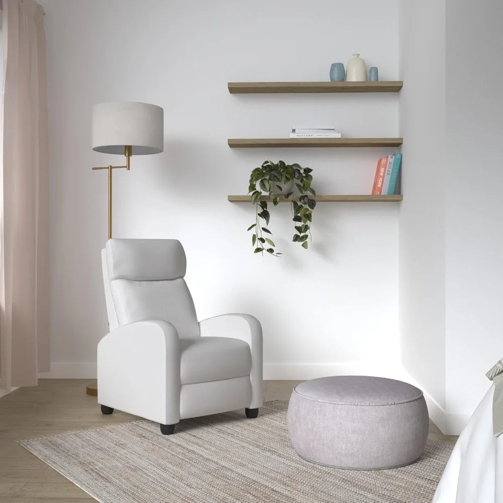 Modern Push-Back Recliner Chair with Lumbar Support