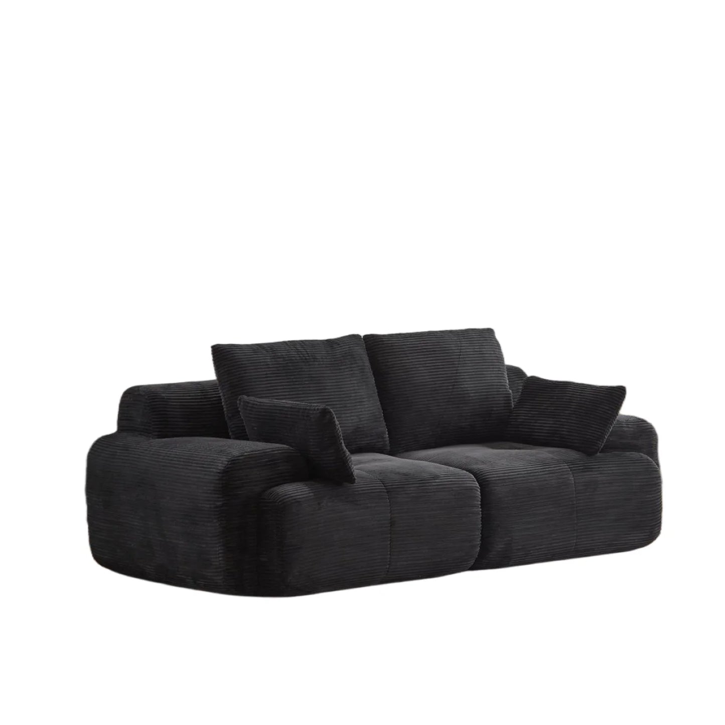 Modern Memory Foam Compressed 2-Seater Corduroy Sofa with No Assembly