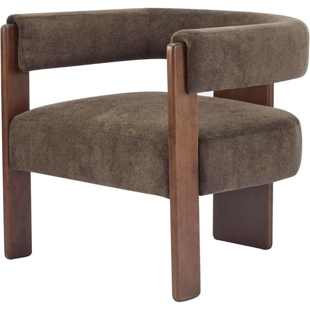 Modern Wooden Frame Velvet Accent Chair by Christopher Knight Home