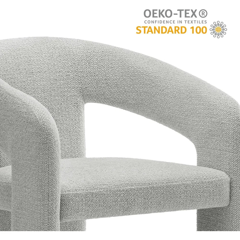 Oslo Barrel Open Back Dining Chair in Dove Gray – Fabric