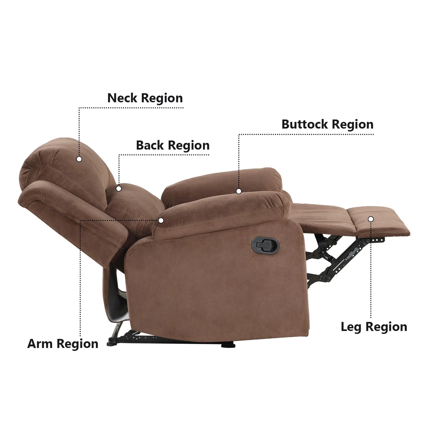 Fabric Upholstered Manual Recliner