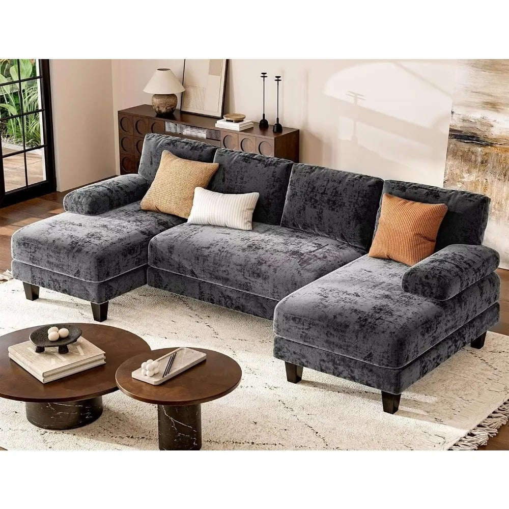Txtin's 111" U-Shaped Sectional Couch with Double Chaise