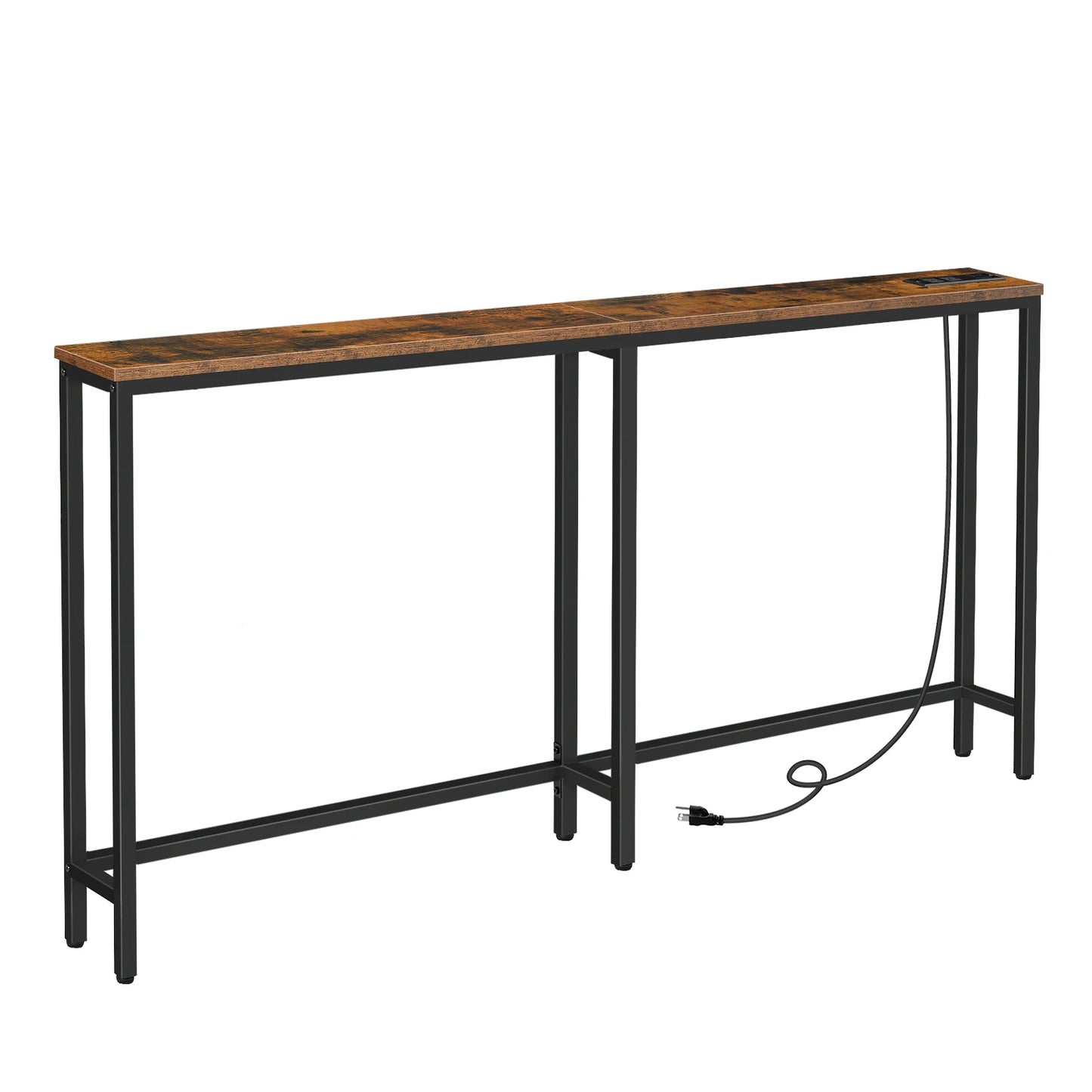63" Skinny Console Table with Charging Station