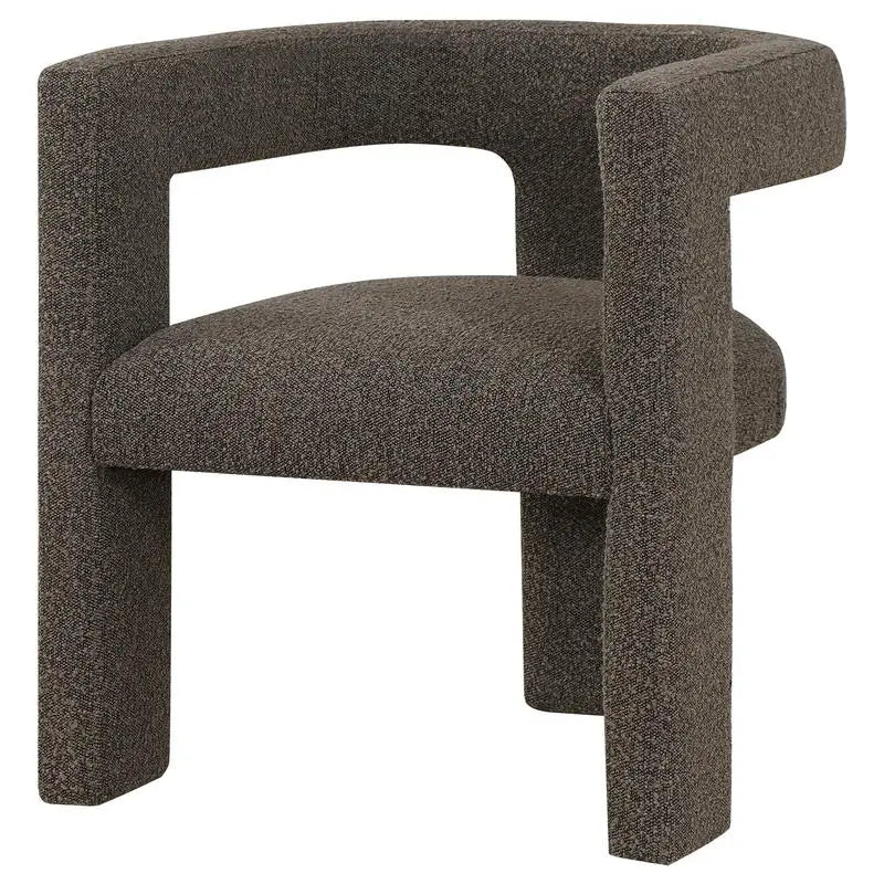 Chocolate Brown Boucle Upholstered Accent Chair