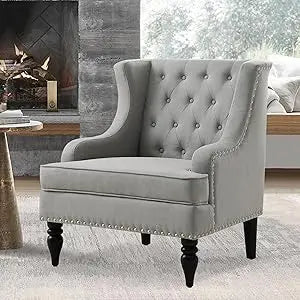 Amelia 29" Modern Upholstered Wingback Armchair