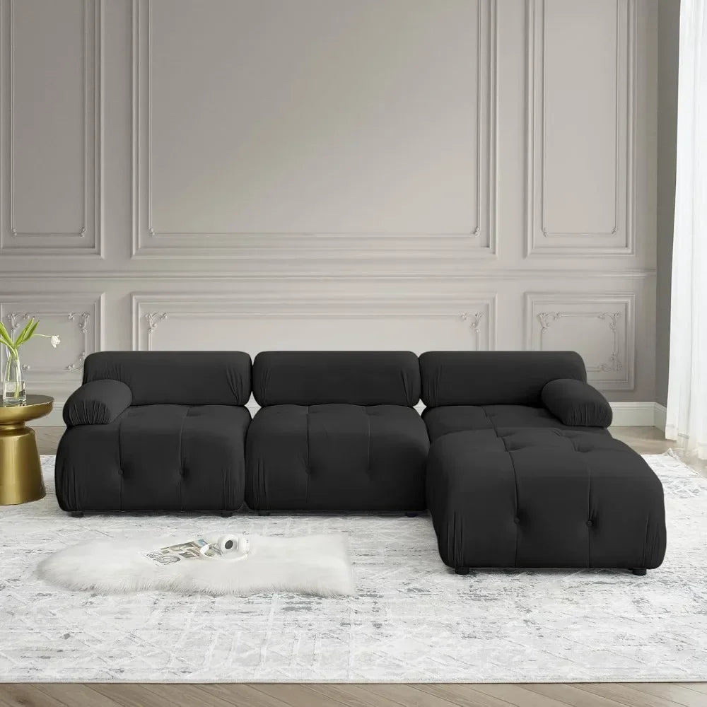 L Shaped Cloud Sectional Sofa with Ottoman