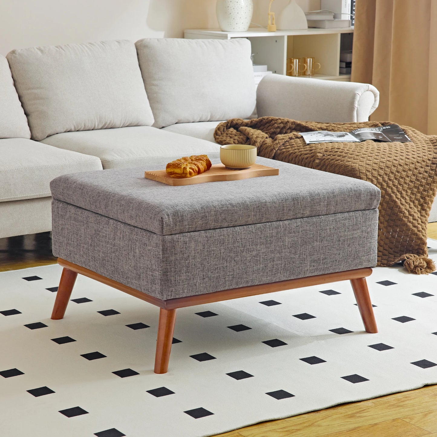 Redlife Large Storage Ottoman / 31.4 inch Lift Top Large Coffee Table