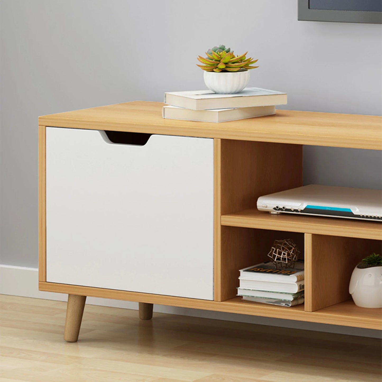 Modern Minimalist Sturdy Wooden Entertainment Center