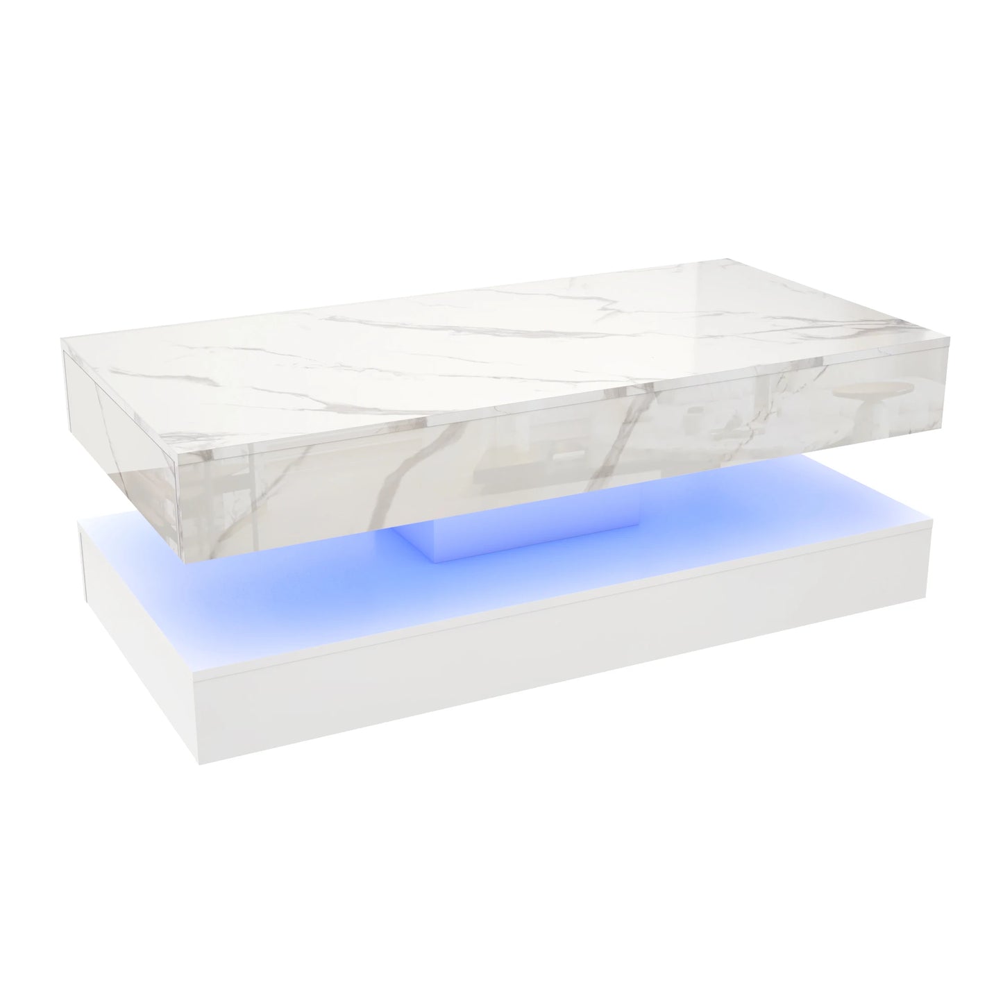 Modern Stylish Coffee Table with LED lights and 2 Storage Drawers
