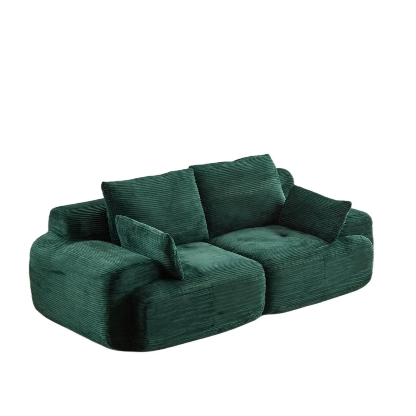 Modern Memory Foam Compressed 2-Seater Corduroy Sofa with No Assembly