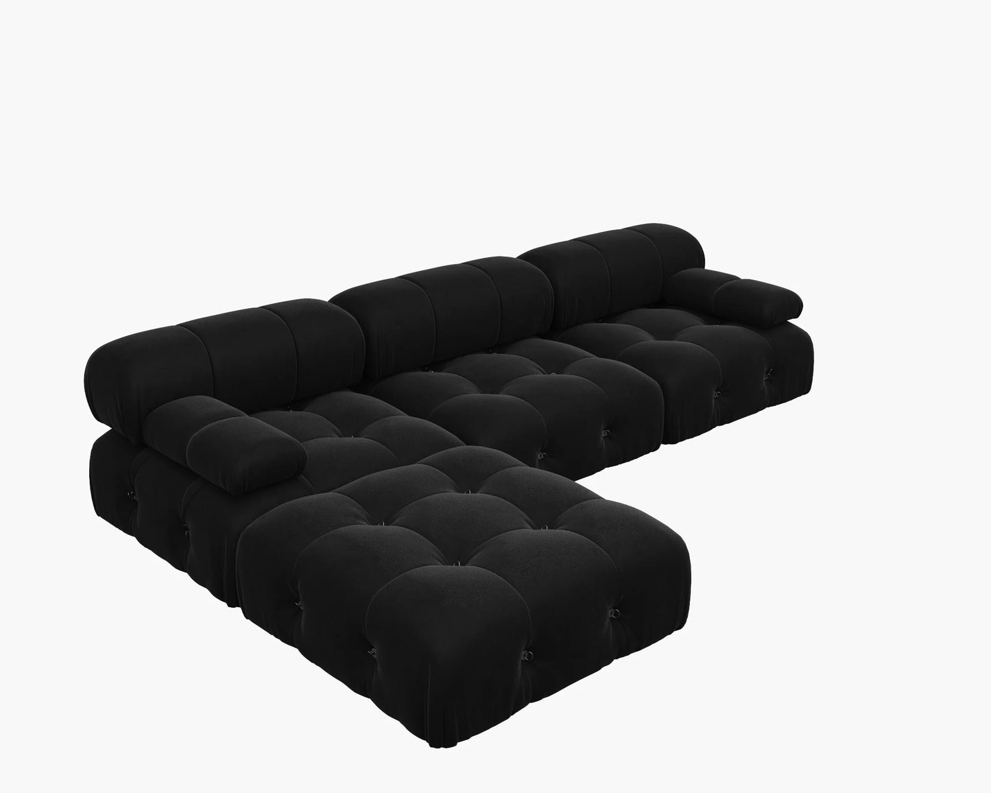 Sdorens Modern L-Shaped Velvet Couch with Reversible Ottoman
