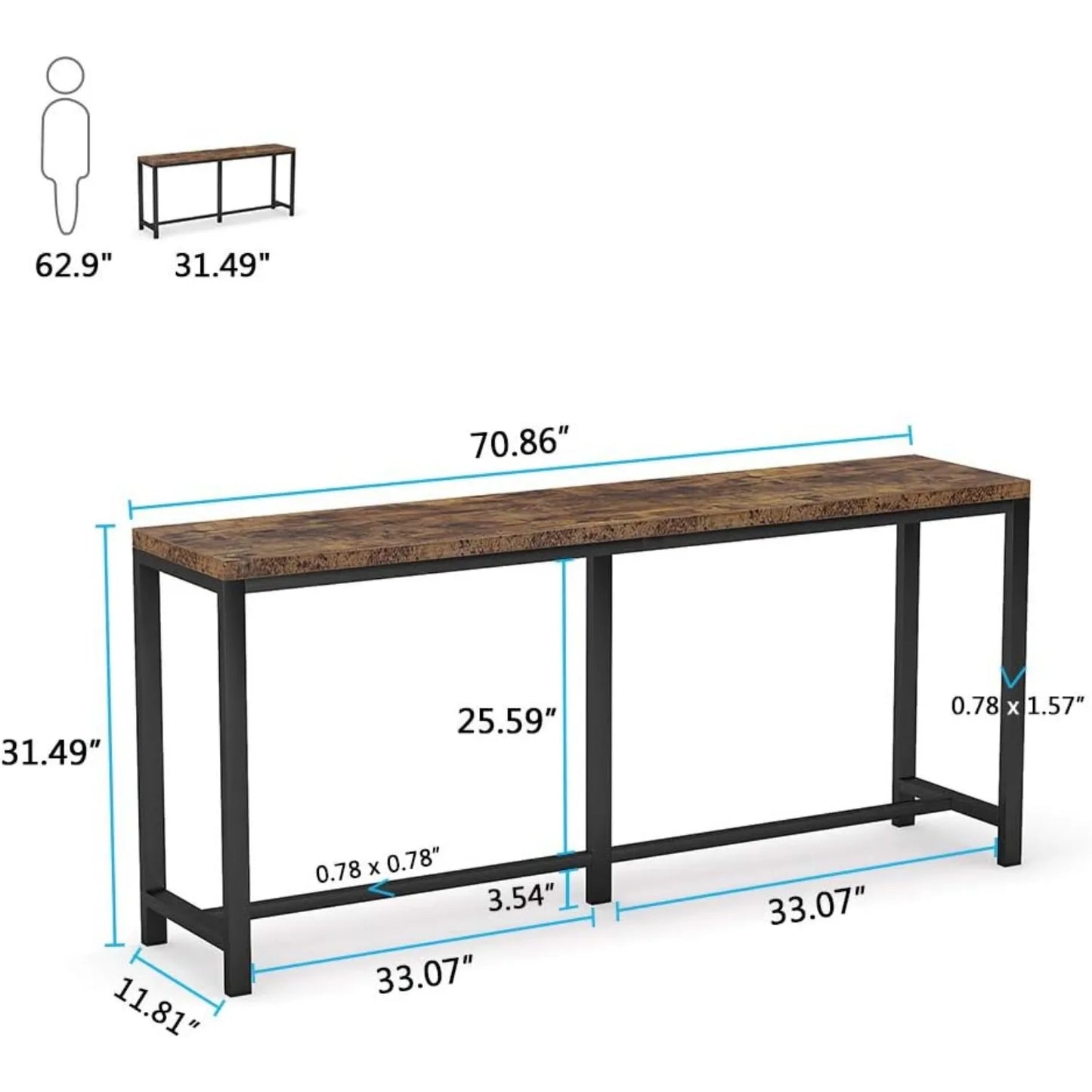 70.9 inch Extra Long Console Table
