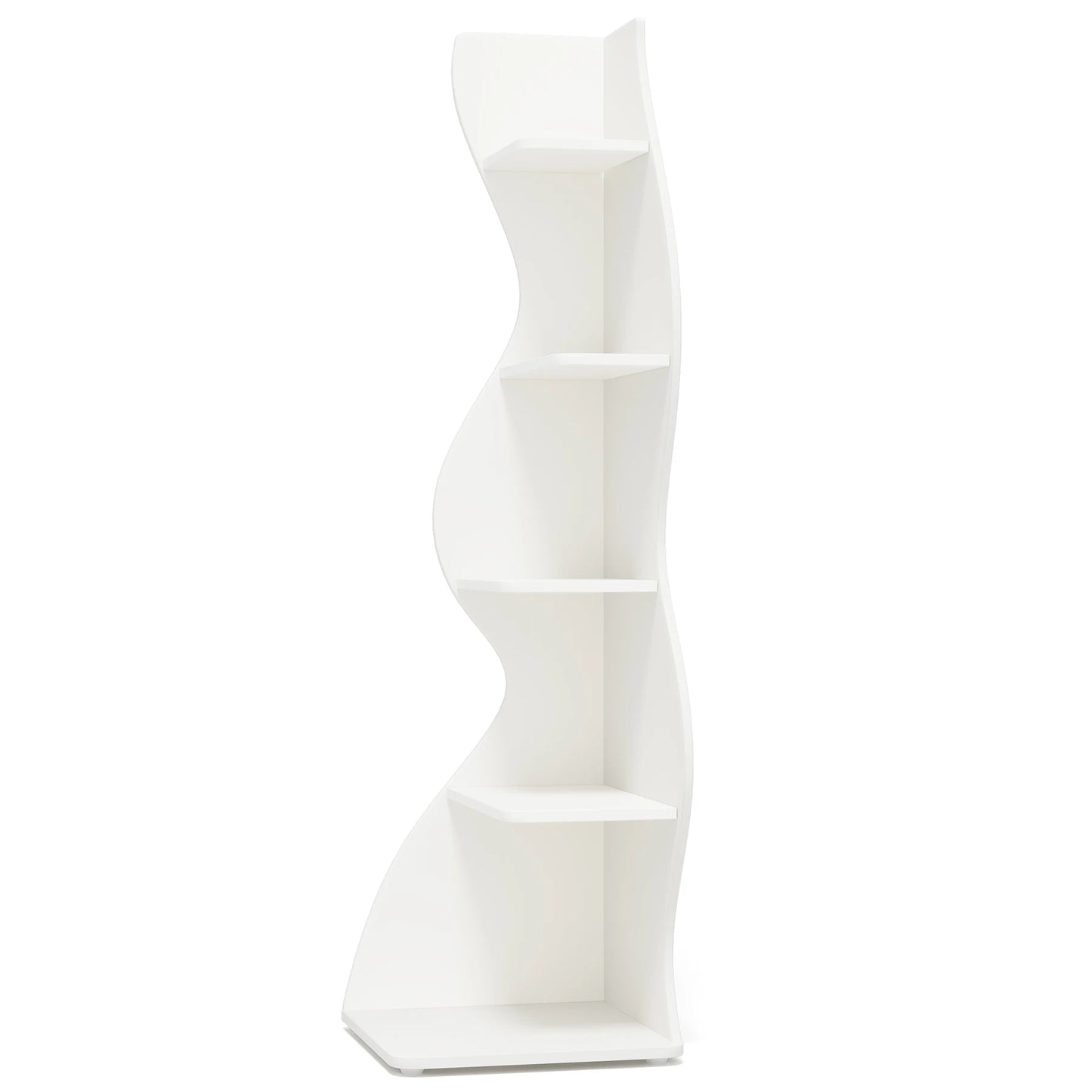 Tribesigns Modern, Wavy 5-Tier Wall Corner Bookshelf