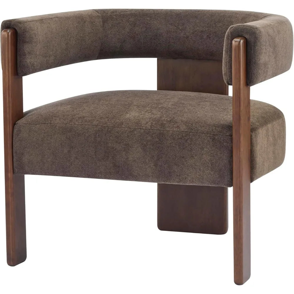 Modern Wooden Frame Velvet Accent Chair by Christopher Knight Home