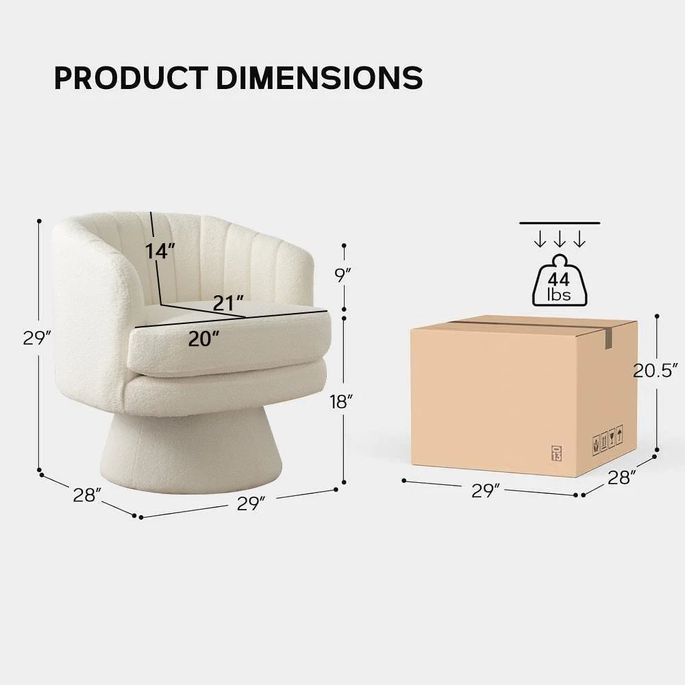 Modern 360 Degree Swivel Accent Chair with Armrest