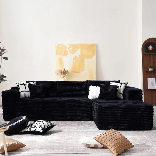 104" Minimalist L-Shaped Cloud Sectional with Chaise