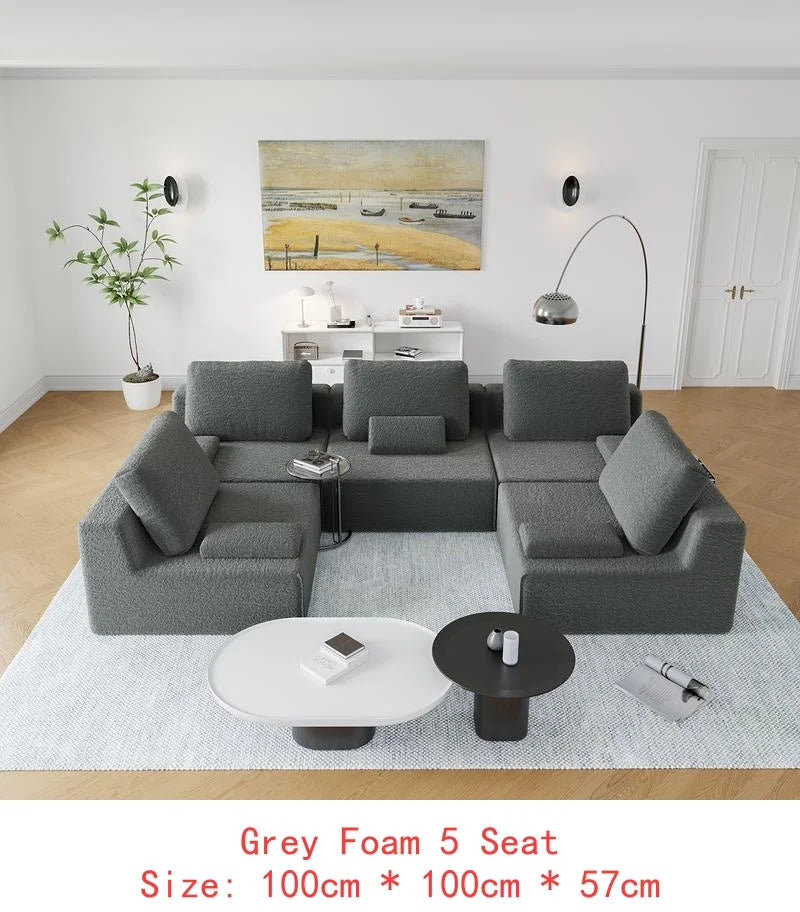 Oversized Boucle Modular Sectional Sofa