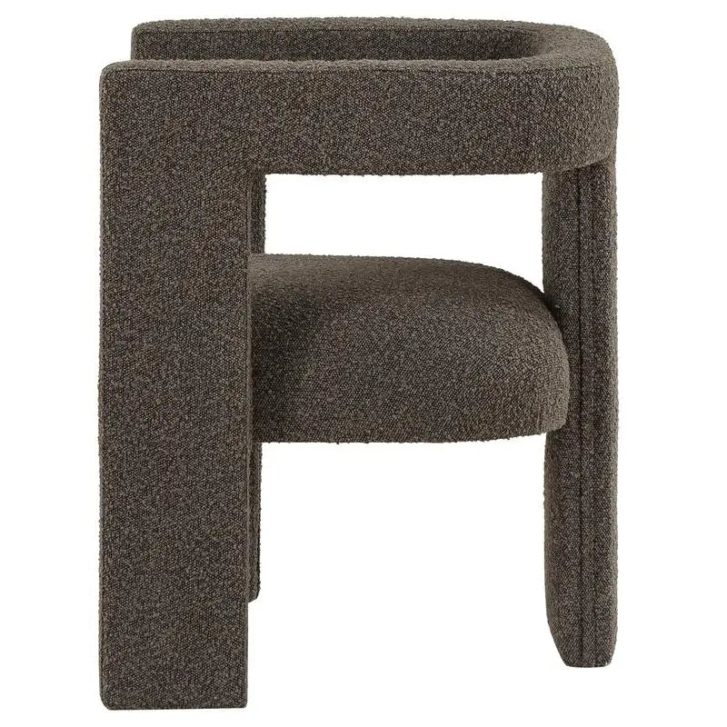 Chocolate Brown Boucle Upholstered Accent Chair