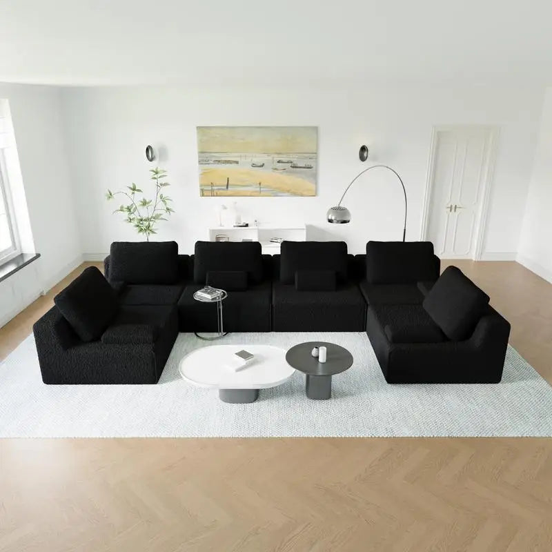 Oversized Boucle Modular Sectional Sofa