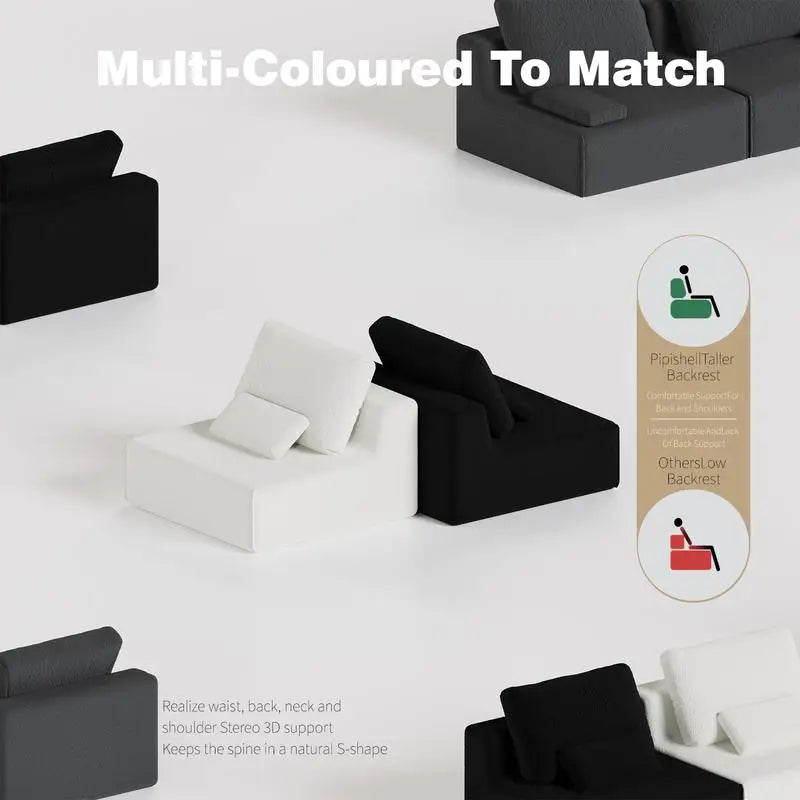 Oversized Boucle Modular Sectional Sofa