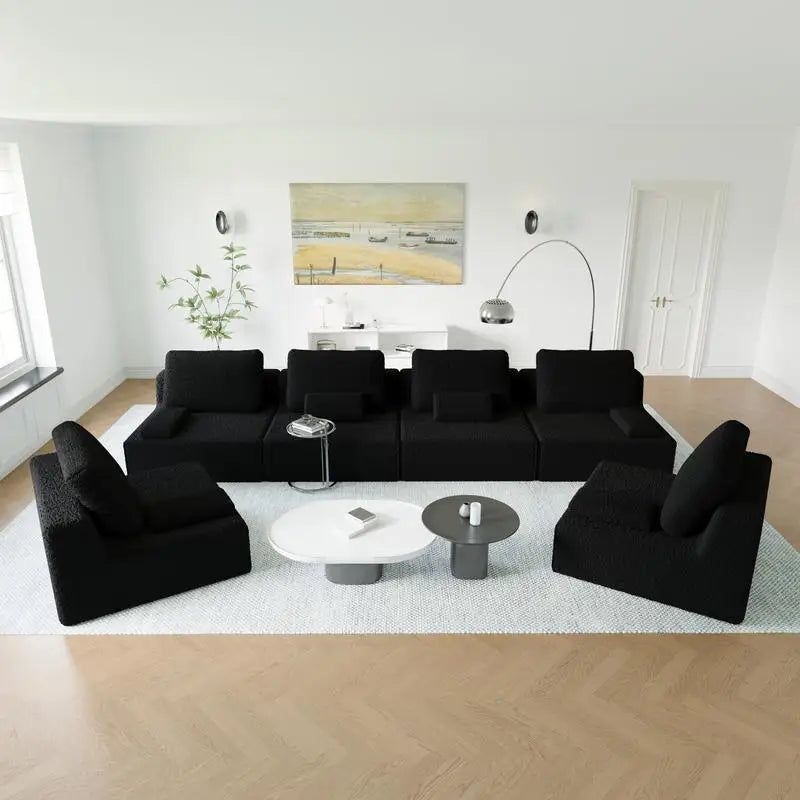 Oversized Boucle Modular Sectional Sofa