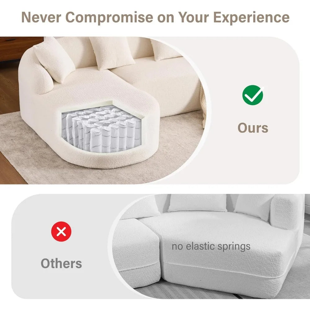 Modern Curved Oversized Sectional Sofa with Chaise